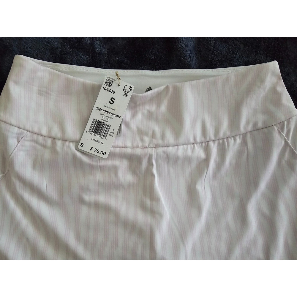 NWT Adidas Golf Skort Skirt Shorts Pink Stripe Small S Tennis Athleisure